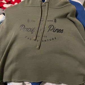 Olive Green Hoodie with Graphic Print
